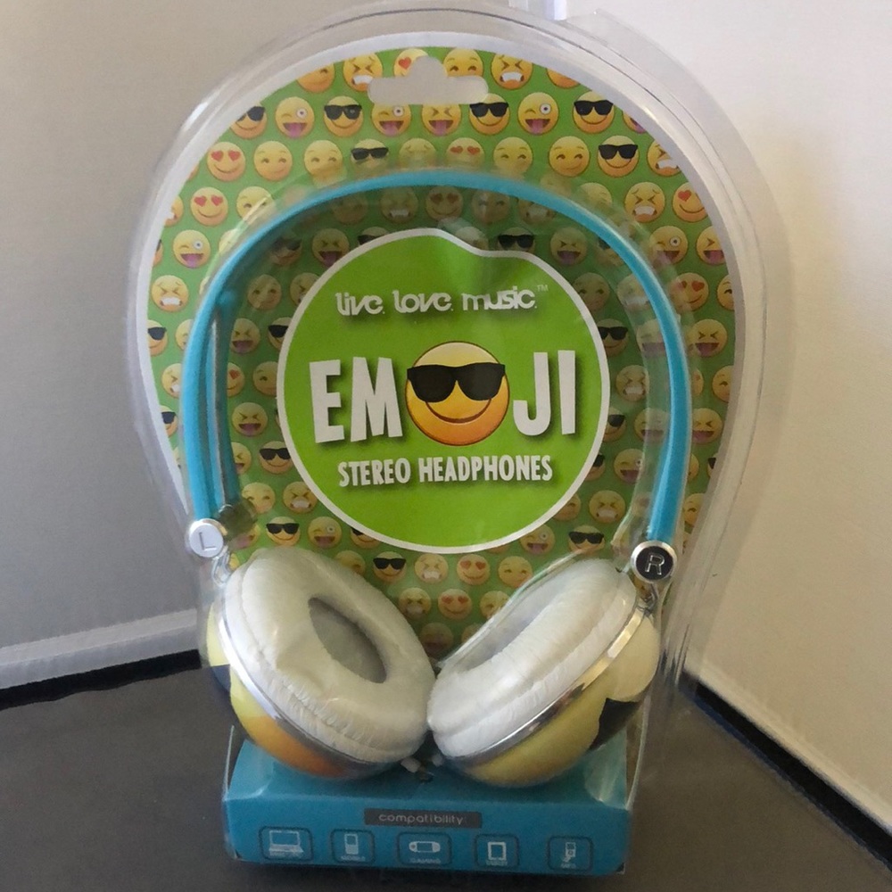 Kids Emoji Stereo Headphones Sunglasses ~New